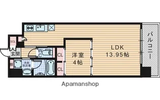 プレジオ新大阪EURO【9階】の間取り