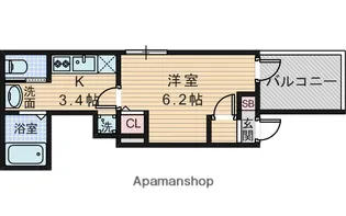 1Kの間取り画像