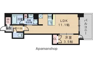 リビオメゾン新大阪【14階】の間取り