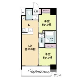 セレニテフラン新大阪【2階】の間取り