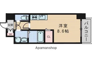 SHINING江坂離宮【5階】の間取り