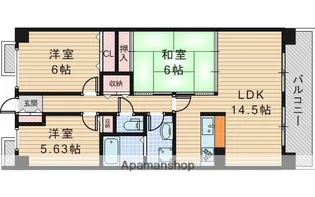 コート和泉府中カリヨン1番館【6階】の間取り
