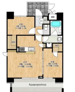 F−CREST SHIN−OSAKA【9階】の間取り