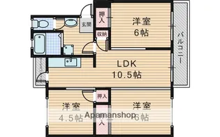 香里三井団地97号棟【4階】の間取り