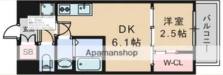 プレリスNEO大阪十三エルヴィオン【2階】の間取り