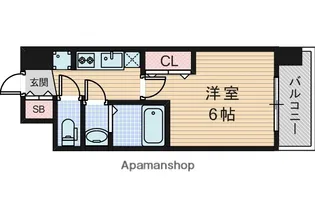 プレリスNEO大阪十三エルヴィオン【2階】の間取り
