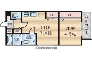 ラファミーユケイ(LA・FAMILLE K)新大阪【1階】の間取り