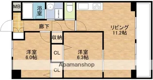 グランシャリオ江坂【4階】の間取り