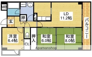 メゾンドール江坂【6階】の間取り
