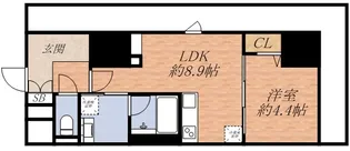 グランセジュール江坂【8階】の間取り