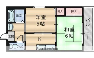 矢内ハイツ服部【2階】の間取り