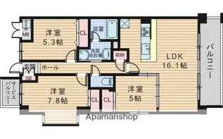 メゾン ド フルール【3階】の間取り