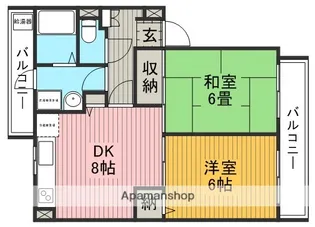 アヴィタシヨン岡町【4階】の間取り