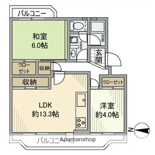 江坂住宅1号棟【1階】の間取り