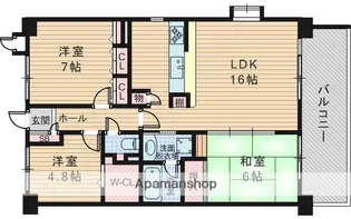 大阪府豊中市中桜塚3丁目【マンション】の間取り