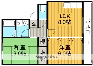 パレ・ドュ・ミキ【1階】の間取り