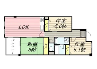 ティアラ豊中【3階】の間取り