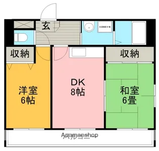 スカイハイツ緑地【3階】の間取り