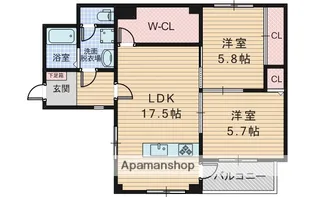 大阪府豊中市立花町3丁目【マンション】の間取り