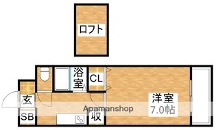 アルカサル江坂【6階】の間取り
