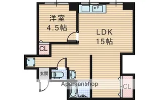 岡町リバクロスレジデンス【1階】の間取り