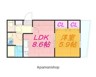 シャンリジェール【2階】の間取り