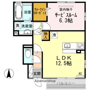 クレールコート【1階】の間取り