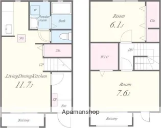 ヴィラージュ刀根山【1階】の間取り