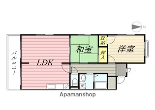 パルフェ上野西【1階】の間取り