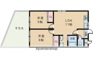 サニーサイド豊中【1階】の間取り