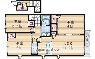 シャーメゾンNORTH GUARDIAN【2階】の間取り