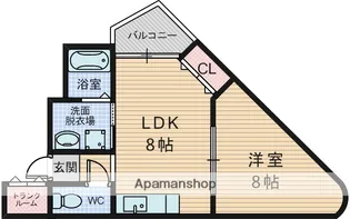 クリスタルビュー豊中南【3階】の間取り