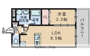 ウェルスクエア豊中服部【1階】の間取り