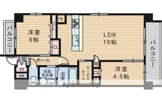 ブリエヴェール北桜塚【2階】の間取り