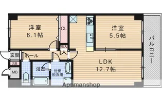 グリュックメゾンF豊中XV【7階】の間取り
