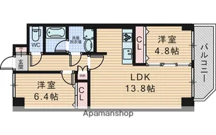 グリュックメゾンF豊中XV【4階】の間取り