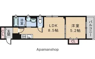 クリエオーレ曽根南町【2階】の間取り
