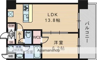 スプランディッド江坂駅前【9階】の間取り