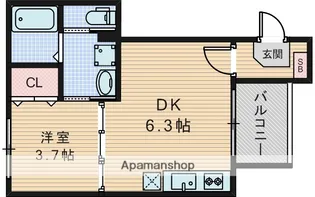 ハーモニーテラス吹田【1階】の間取り
