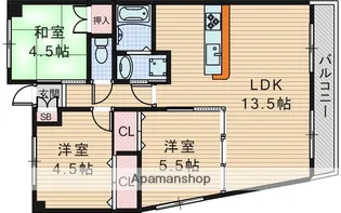ヴェルデュール千里山弐番館【2階】の間取り
