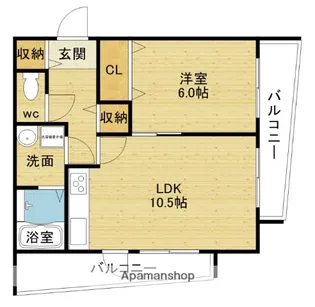 キャニスコート上新庄【9階】の間取り