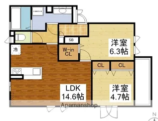 カーサ フジ【3階】の間取り