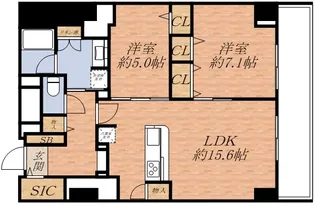 グランセジュール江坂【9階】の間取り