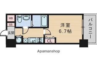 アドバンス新大阪ラシュレ【6階】の間取り