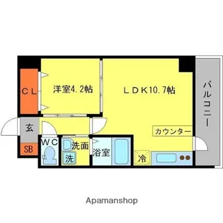第7アローズ江坂公園【7階】の間取り