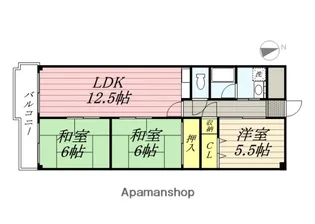 カーサ緑地【3階】の間取り