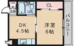 グランドハイツ三津屋北【4階】の間取り