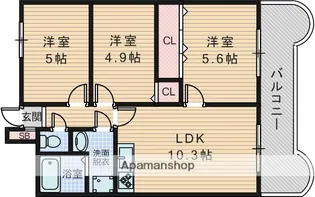 カルム緑地【5階】の間取り