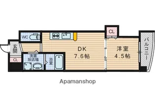 ルクレ新大阪レジデンス【3階】の間取り