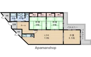 大阪府大阪市東淀川区東淡路1丁目【マンション】の間取り